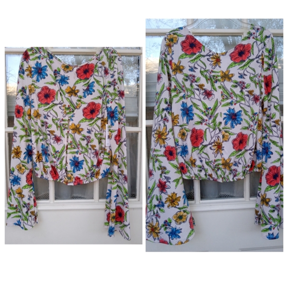 Free People Gardenia combo bell sleeve top size xs - Picture 1 of 6